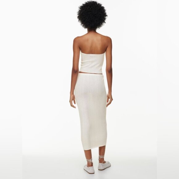 Aritzia Little Moon SET Balmy + Rico Tube Top/High Rise Knit Midi Skirt Birch - Picture 5 of 11